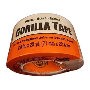 Gorilla Tape "Tough and Wide" White Tape, 2.88" x 25 yd (Pack of 3) - Heavy Duty